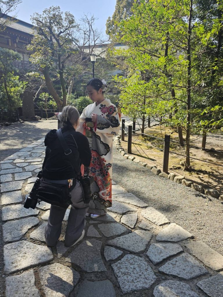 鎌倉鶴岡八幡宮にて成人式前撮り着物着付け＆出張写真撮影